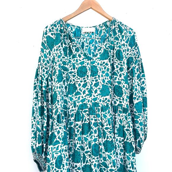 Natalie Martin Briana Maxi Silk Dress Long Geranium Jade Turquoise XS Small - Picture 5 of 10